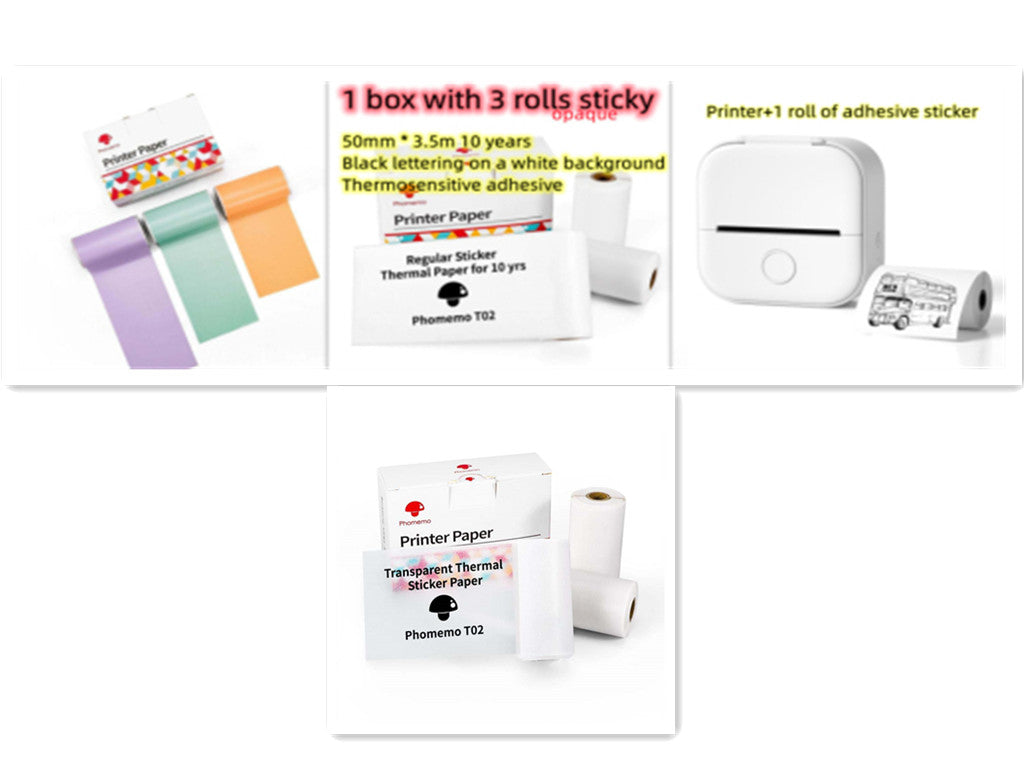 Portable Mini Thermal Label & Photo Printer – Bluetooth, No Ink Required