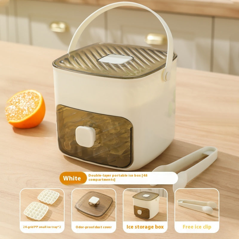 Two-in-one Large Capacity Press Three Layers Ice Tray Mold Box