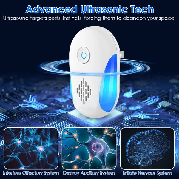 6 Packs Ultrasonic Pest Repellers Electric Plug-In Indoor Pest Control