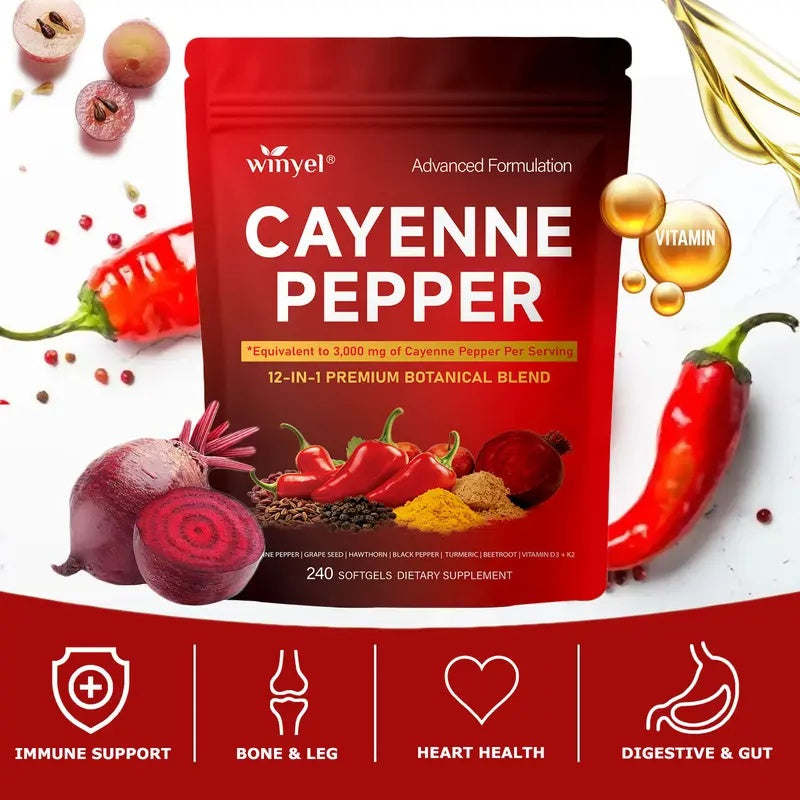 Chili Pepper Vascular Support Softgel – Heart, Vein & Circulation Formula