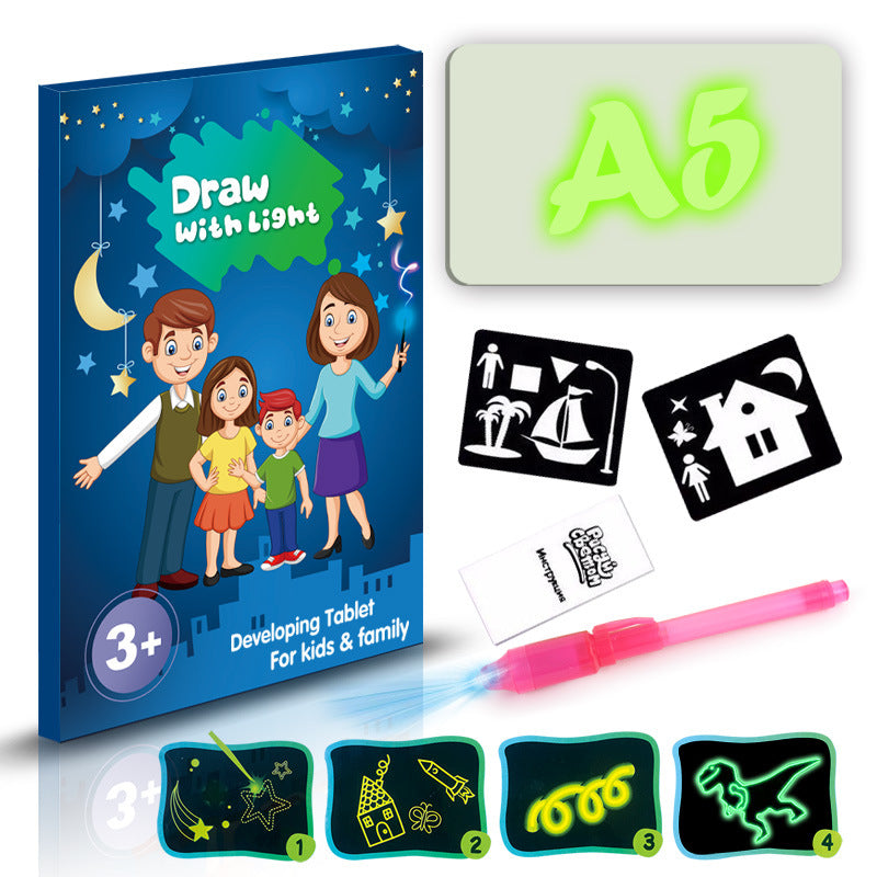 3D Magic Drawing Pad for Kids – 8 Light Effects, Glow-in-the-Dark Sketchpad