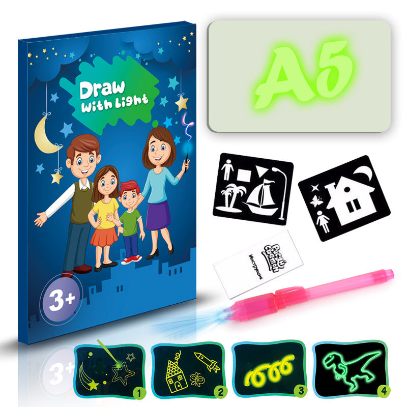 3D Magic Drawing Pad for Kids – 8 Light Effects, Glow-in-the-Dark Sketchpad