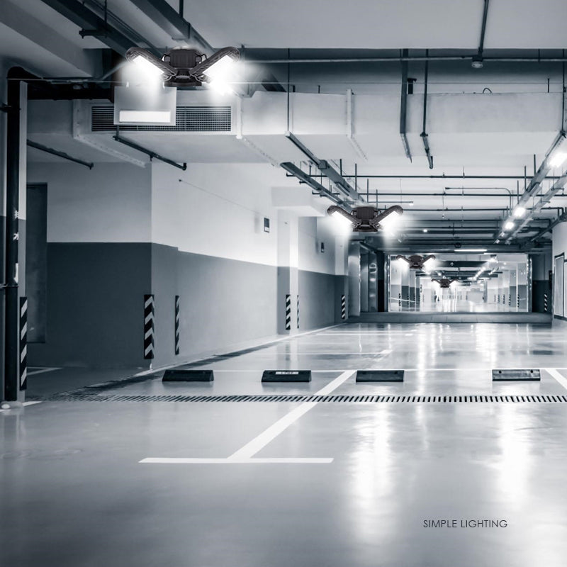 Deformable LED Garage Ceiling Light – 60W, 6000 Lumens, IP65 Waterproof