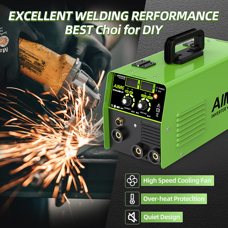 140A 3 In 1 MIG Welder, Solid Wire, MIG Lift TIG Manual  Welding Equipment 10 IGBT Inverter, Synergistic Control, LED Display