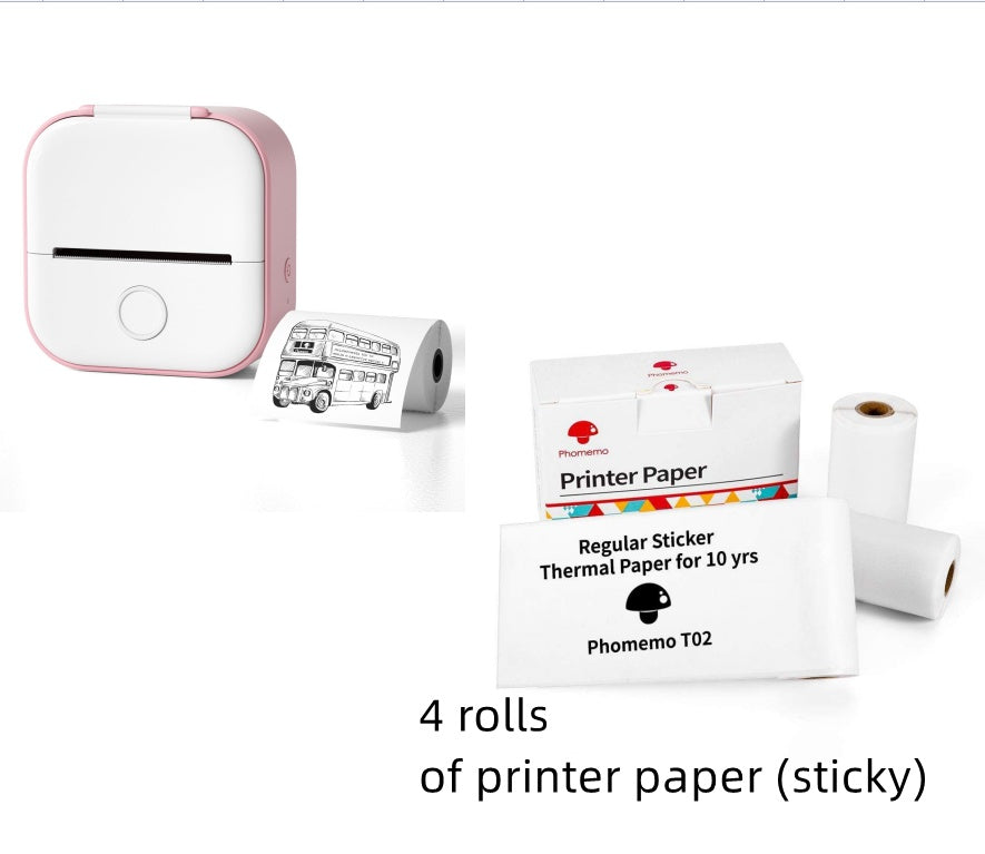 Portable Mini Thermal Label & Photo Printer – Bluetooth, No Ink Required