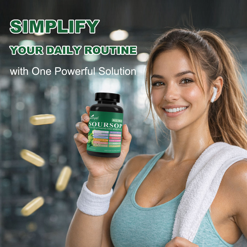 WINYEL Soursop Supplement – 60 Capsules, 20 Herbal Extracts, Vegan