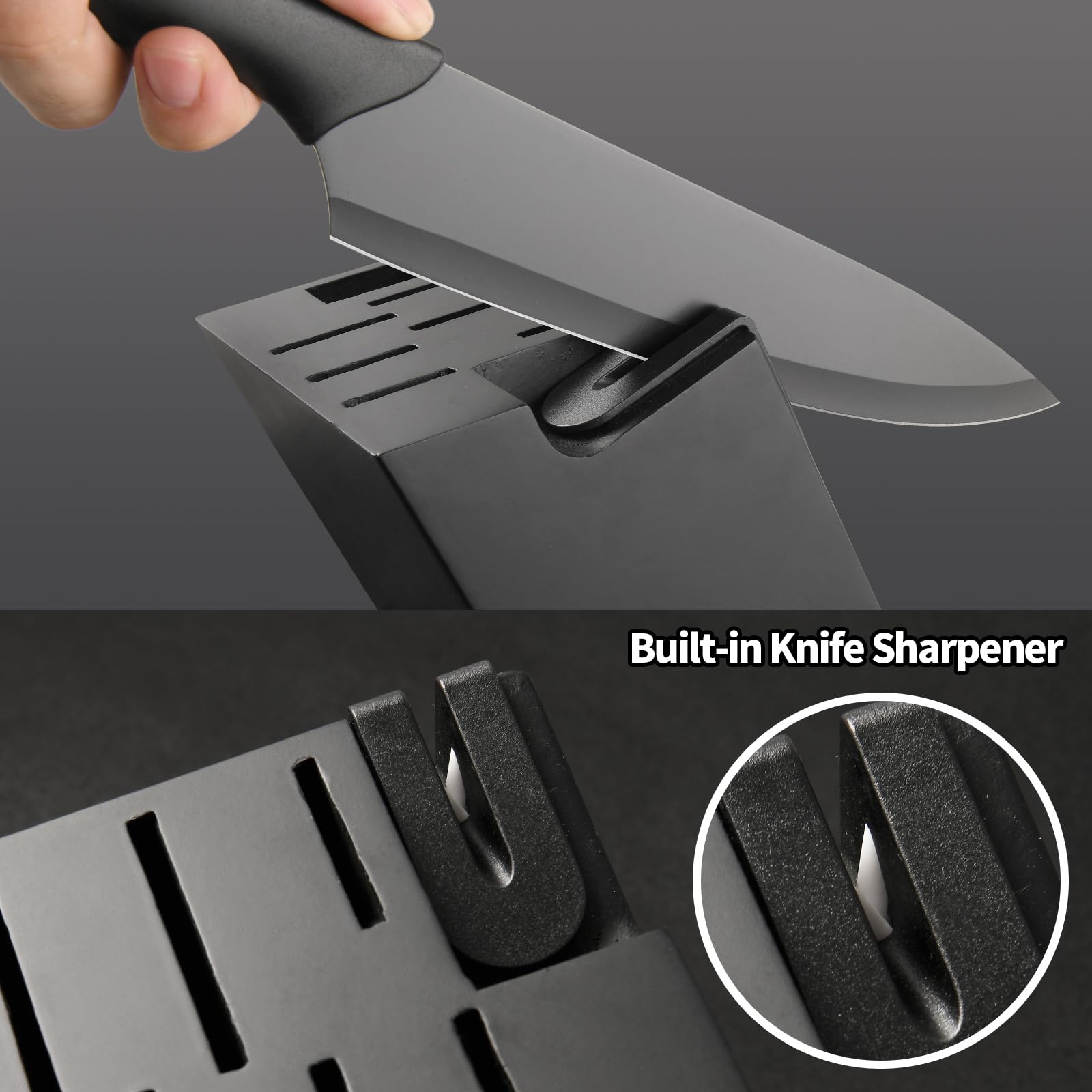 16-Piece Kitchen Knife Block Set with Cutting Board