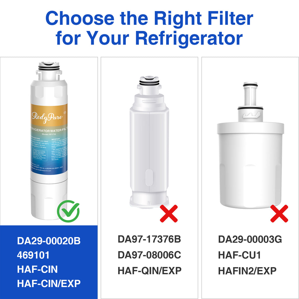 3 Pack Refrigerator Water Filter Replacement For  Water Filter HAF-CIN EXP, DA29-00020B, HAF-CIN, DA29-00020B-1, RF28HMEDBSR, RF263BEAESR, RS25J500DSR, RF263TEAESG, HDX FMS-2, DA97-08006A-1