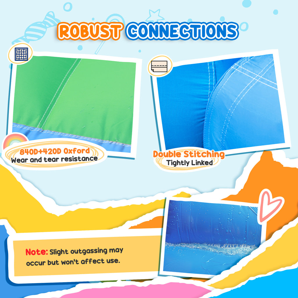8 in 1 Inflatable Bounce House Water Slide with 550W High Power Blower, for 3-8 Years