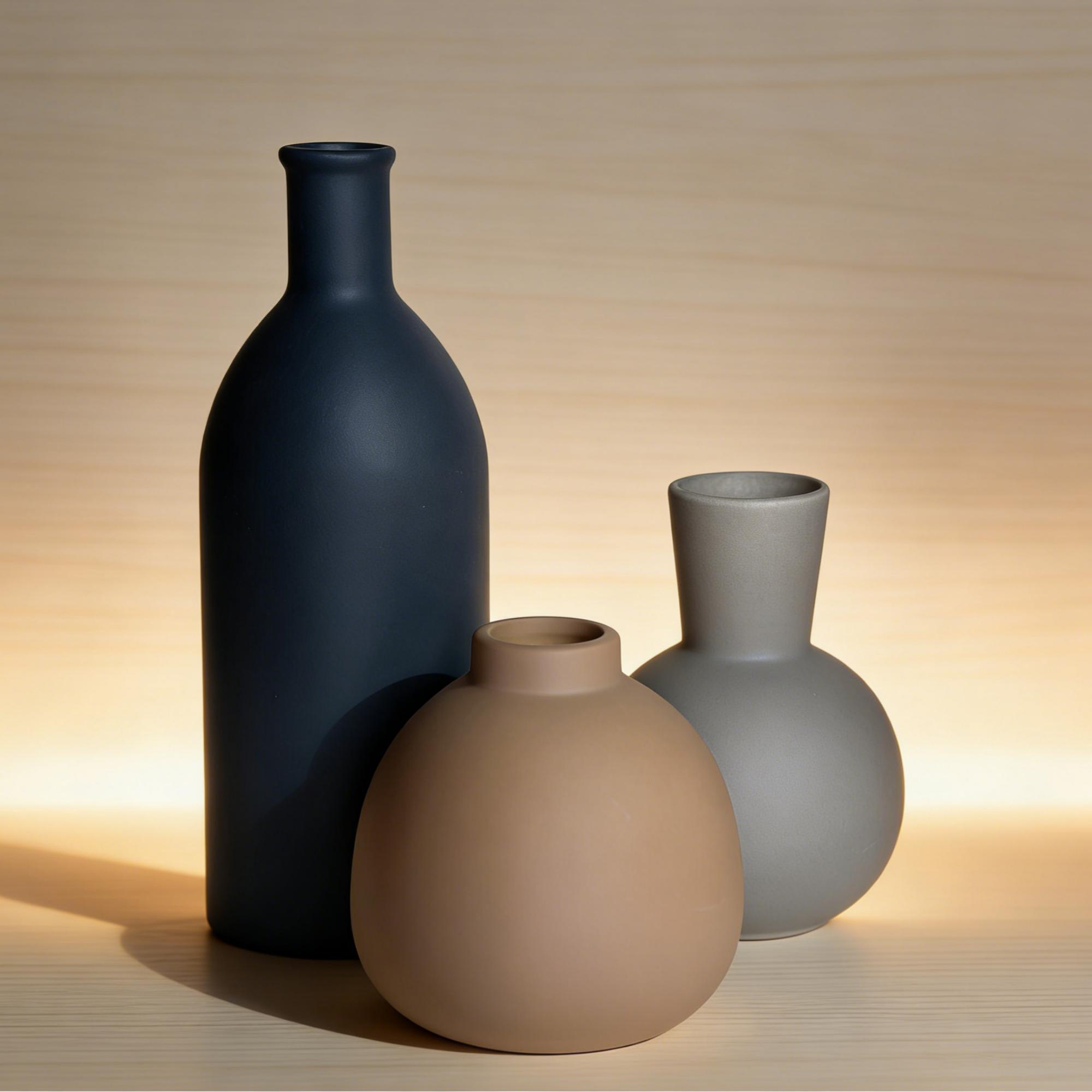 Rustic Farmhouse Ceramic Vase Set Of 3
