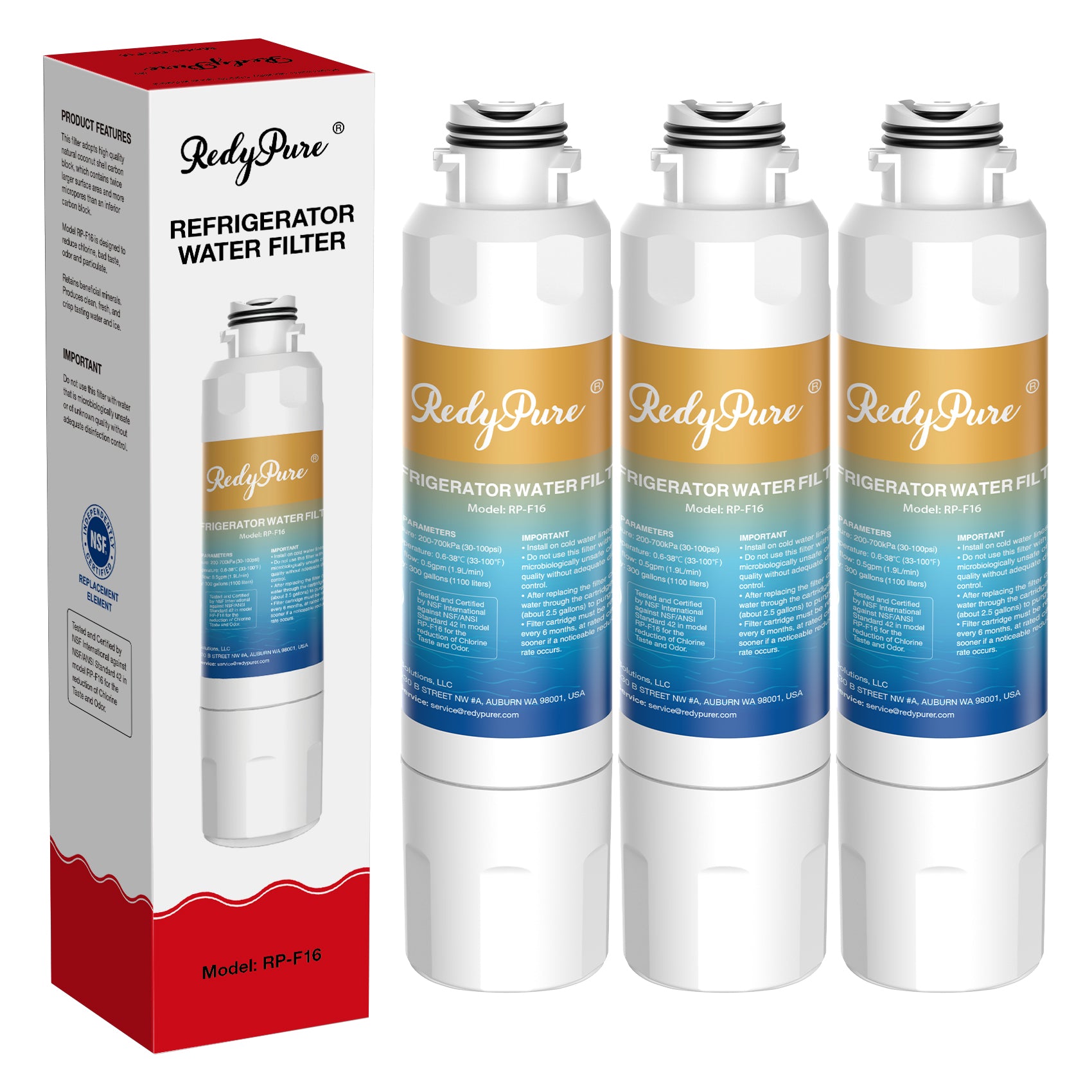 3 Pack Refrigerator Water Filter Replacement For  Water Filter HAF-CIN EXP, DA29-00020B, HAF-CIN, DA29-00020B-1, RF28HMEDBSR, RF263BEAESR, RS25J500DSR, RF263TEAESG, HDX FMS-2, DA97-08006A-1
