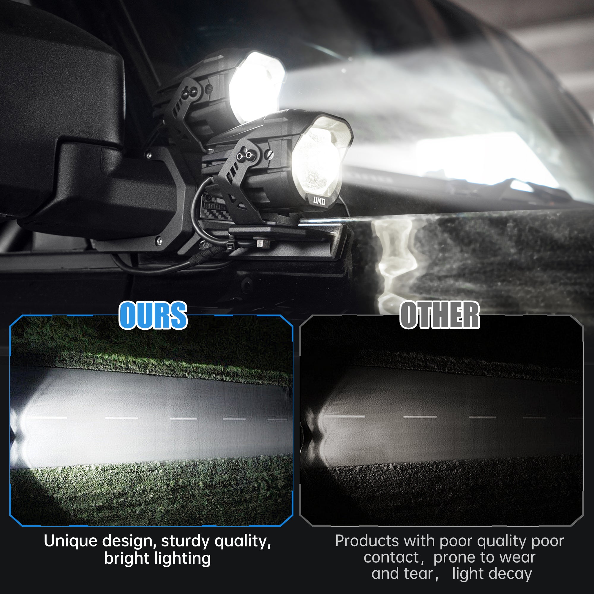 A-Pillar Spotlight Compatible With Trucks Ford Etc ATV Motorcycle