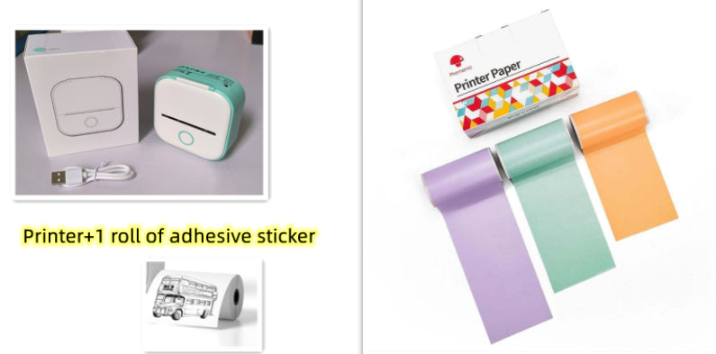 Portable Mini Thermal Label & Photo Printer – Bluetooth, No Ink Required