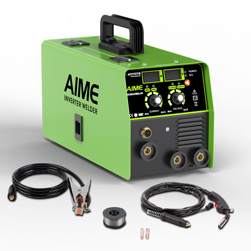 140A 3 In 1 MIG Welder, Solid Wire, MIG Lift TIG Manual  Welding Equipment 10 IGBT Inverter, Synergistic Control, LED Display