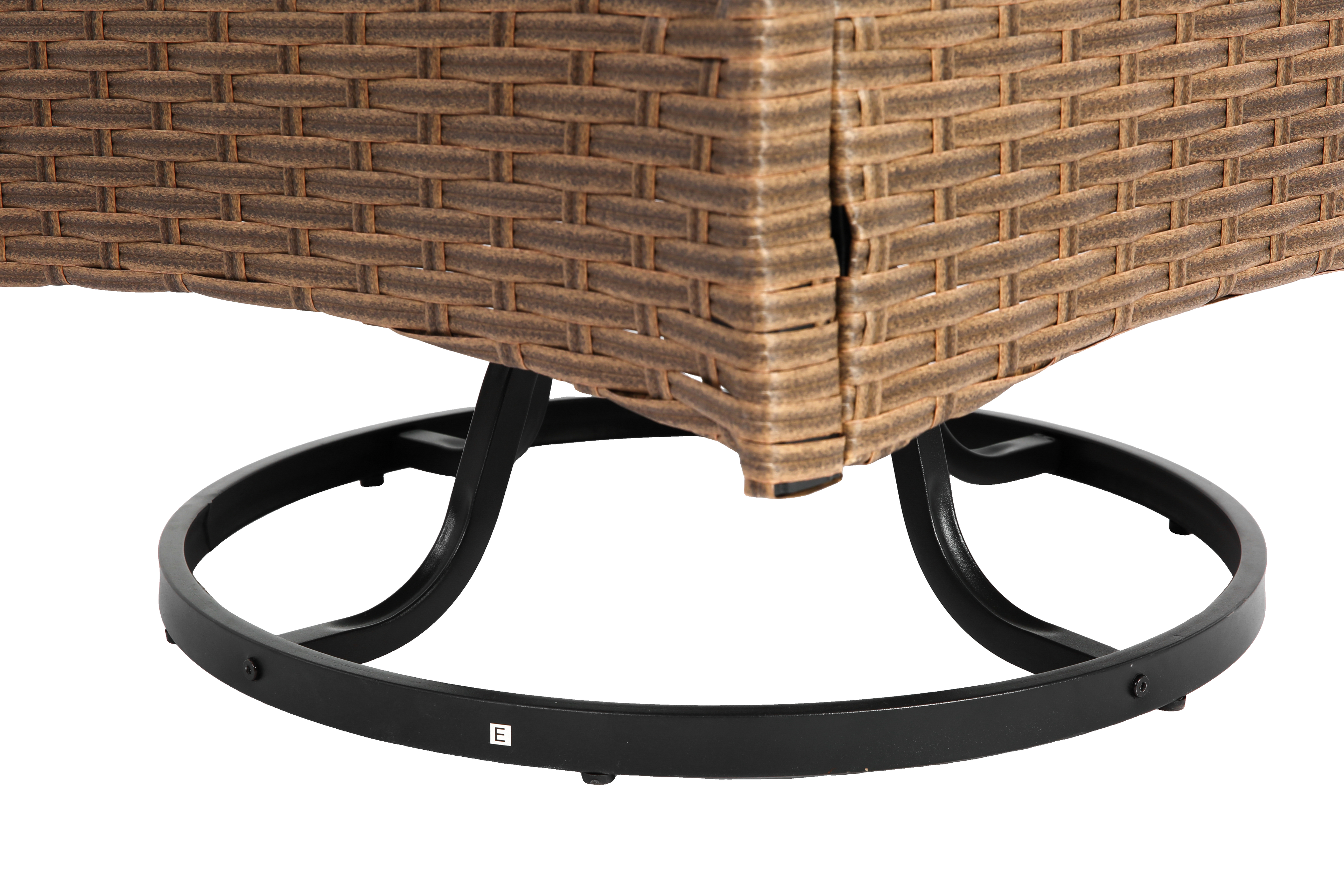 Outdoor Swivel Rocker Chairs Set 3 Piece With 1 Table And 2 Rocking & Swivel Chairs Support 350lbs Brown Wicker Outdoor Furniture Patio Conversation Set