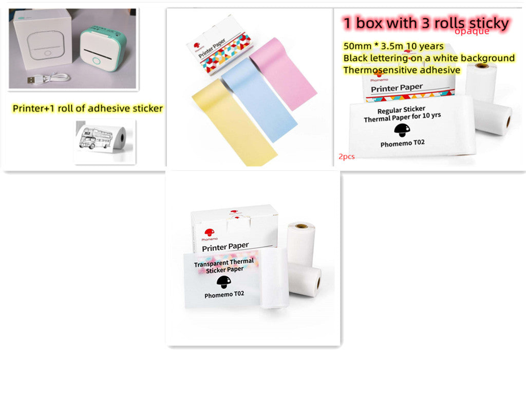 Portable Mini Thermal Label & Photo Printer – Bluetooth, No Ink Required
