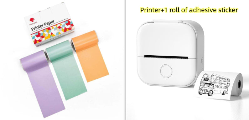 Portable Mini Thermal Label & Photo Printer – Bluetooth, No Ink Required