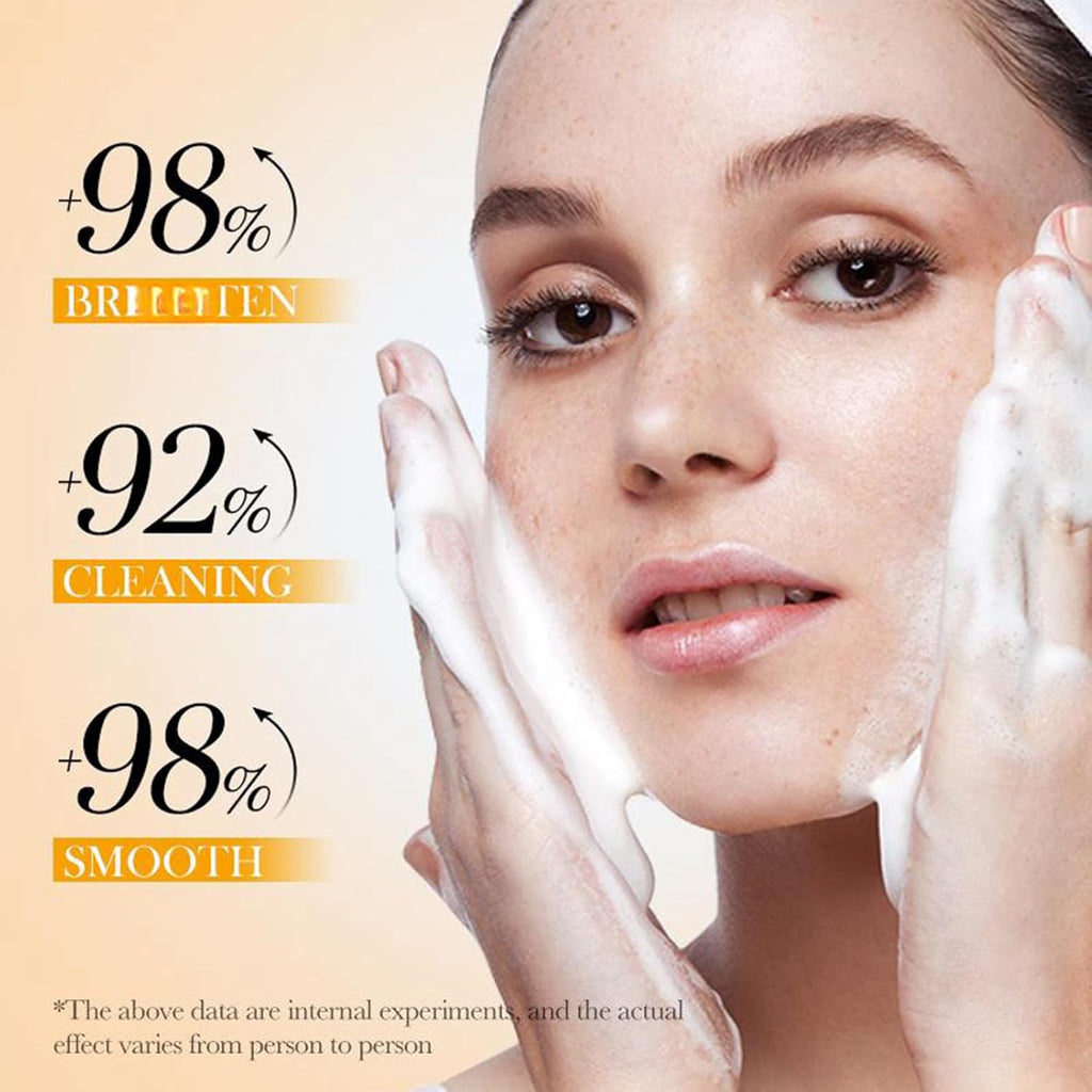 Amino Acid Foaming Facial Cleanser – With Silicone Cleansing Brush, For Men & Women