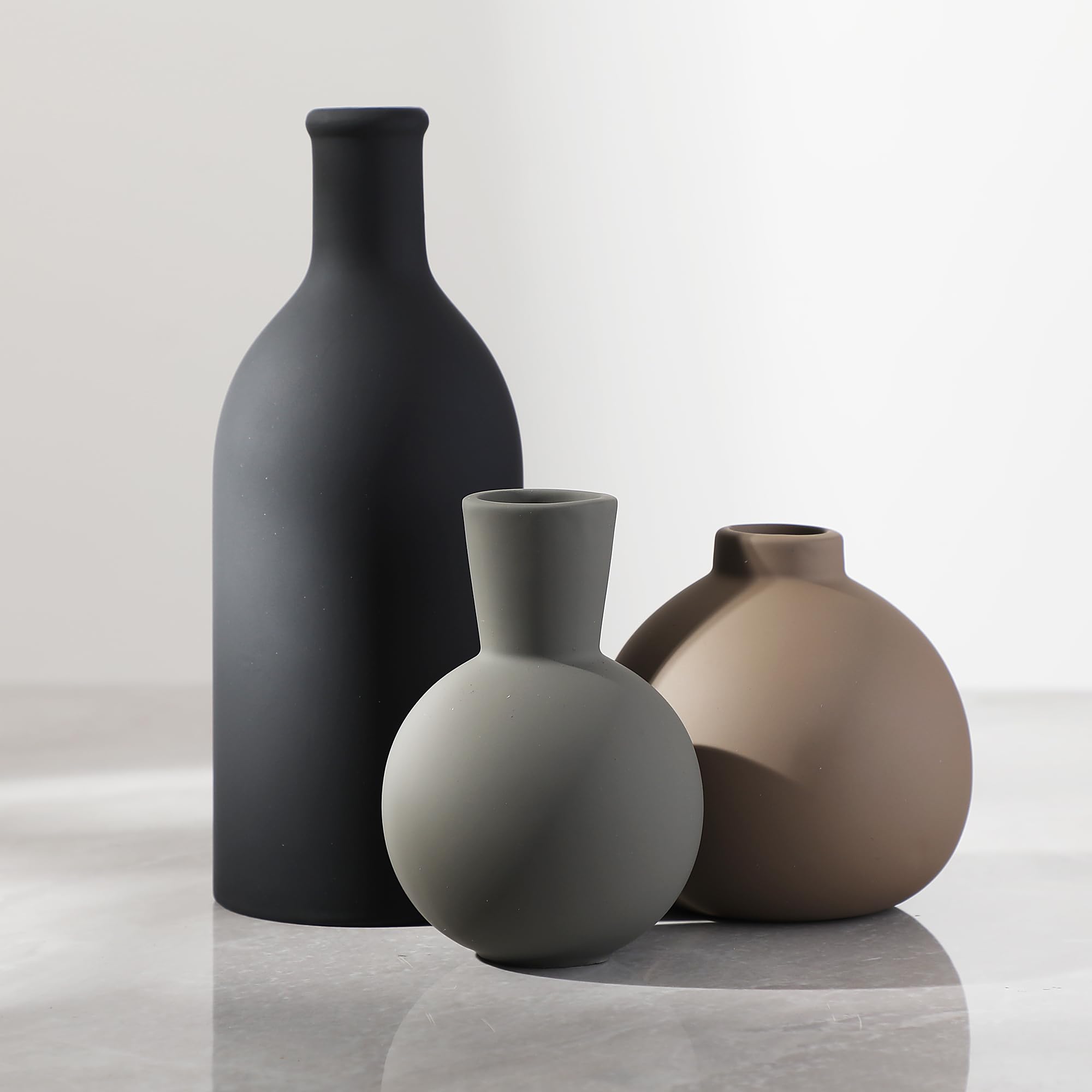 Rustic Farmhouse Ceramic Vase Set Of 3