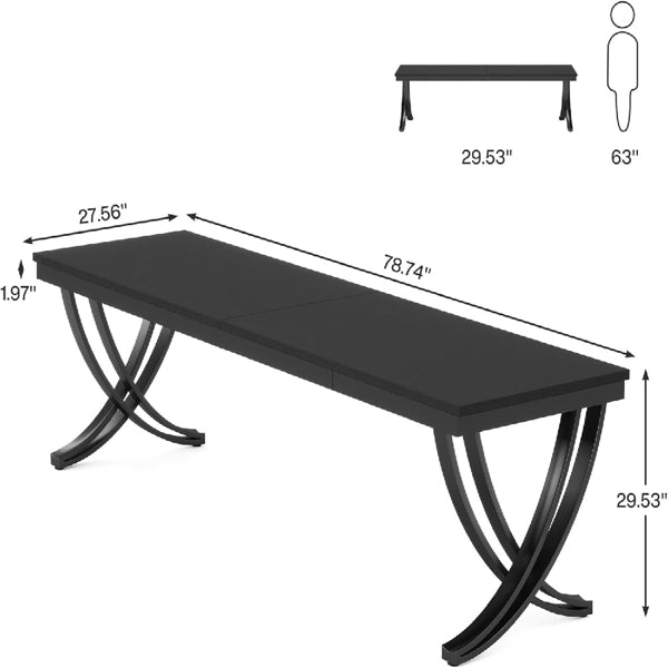 Double Workstation Office Desk 78.7" – Industrial Style