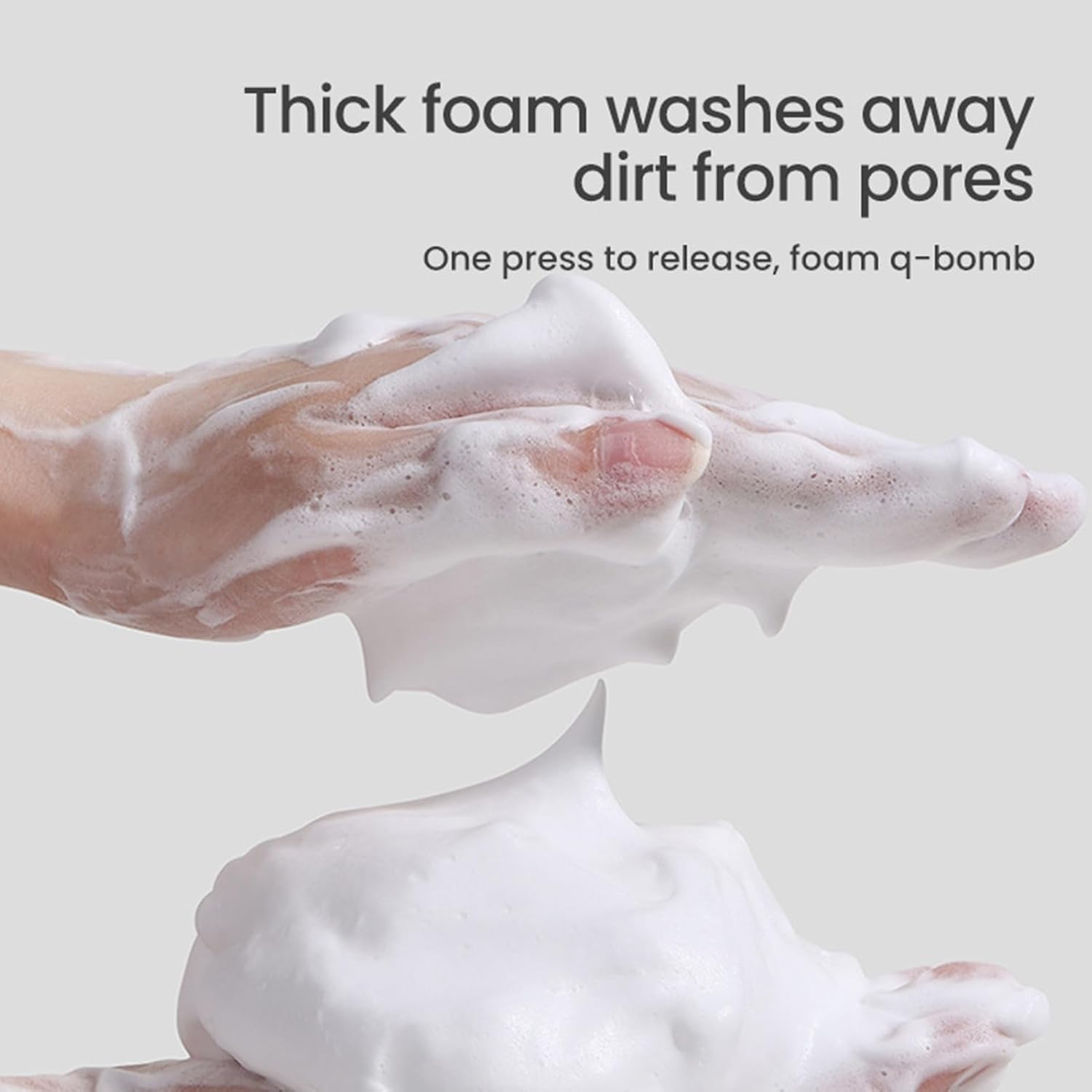 Amino Acid Foaming Facial Cleanser – With Silicone Cleansing Brush, For Men & Women