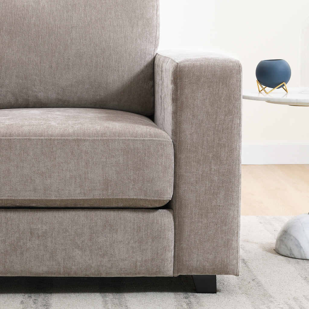 Oversized Accent Chair With Widen Arms, Chenille Fabric Modern Chair, Washable Covers, Comfy Upholstered Large Chair Armchair Sofa Chair Reading Chair For Living Room Bedroom Office, Light Brown